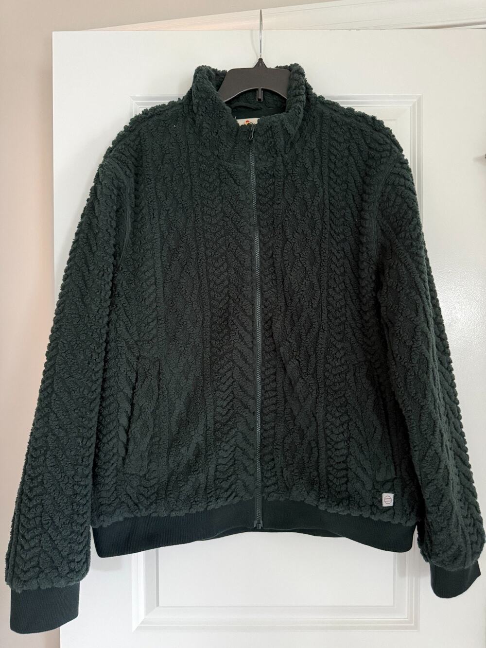 Marine Layer Sherpa Fleece Full Zip Jacket Dark Green Men's L Style 19613